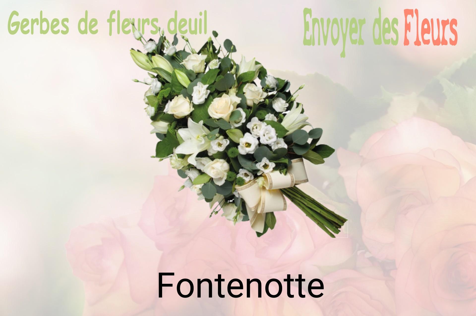 Gerbe de fleurs de deuil livrée à Fontenotte